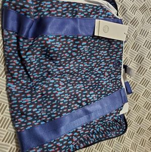 NWT Tory Sport Navy Blue Packable Nylon Triangle Satchel